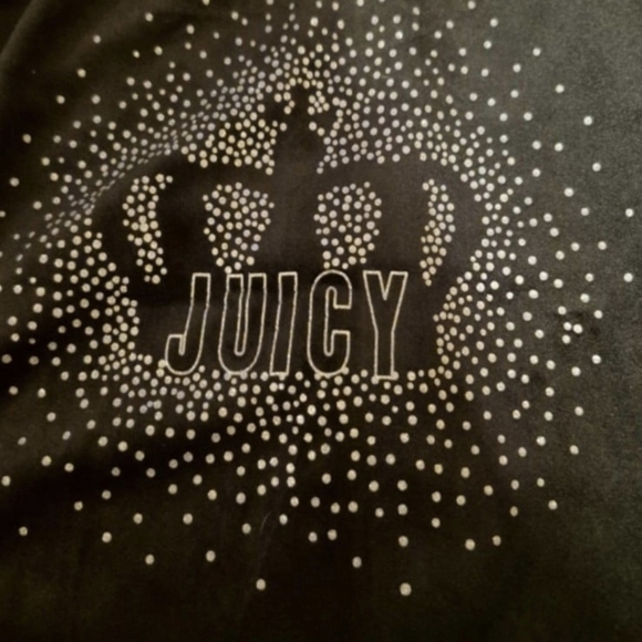 JUICY COUTURE BLACK VELOUR HOODIE JACKET SIZE M - Picture 7 of 7